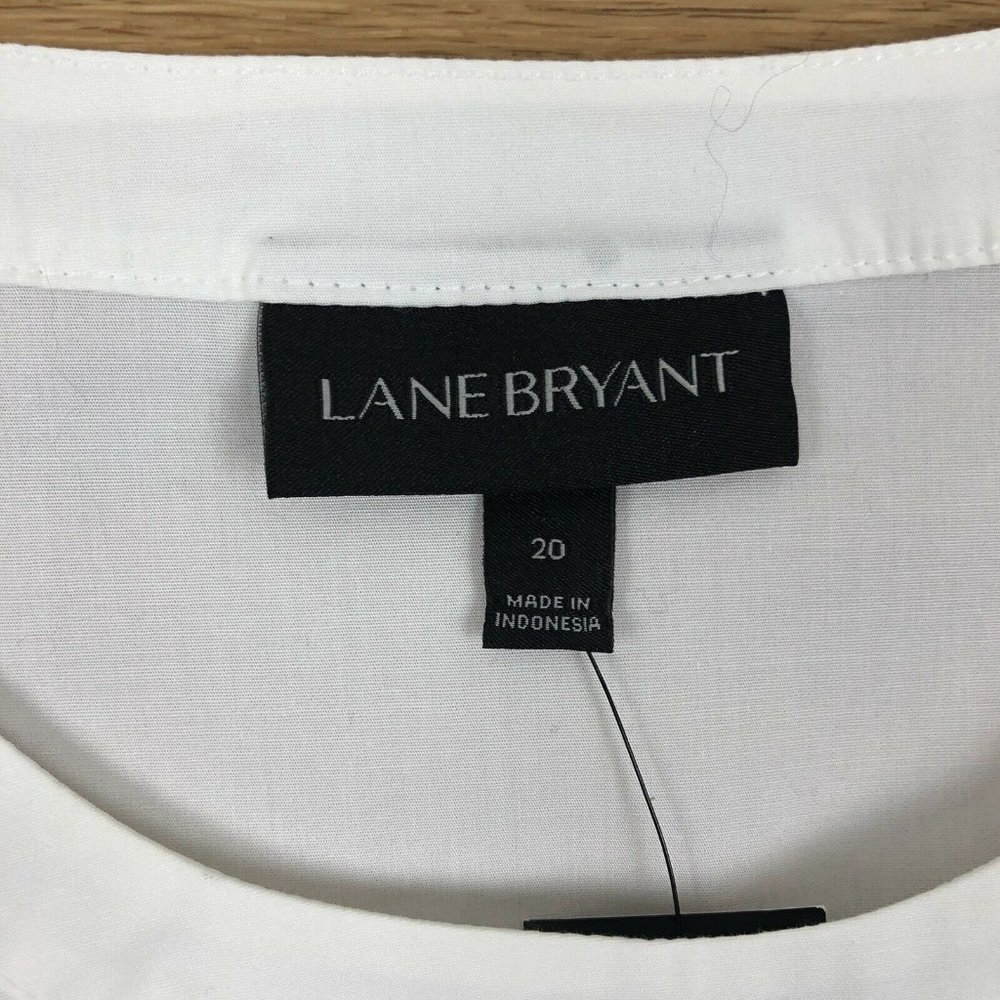 *New Lane Bryant Popover Blouse Top Womens 20 White Ruched Corset Waist Romantic - Picture 4 of 9